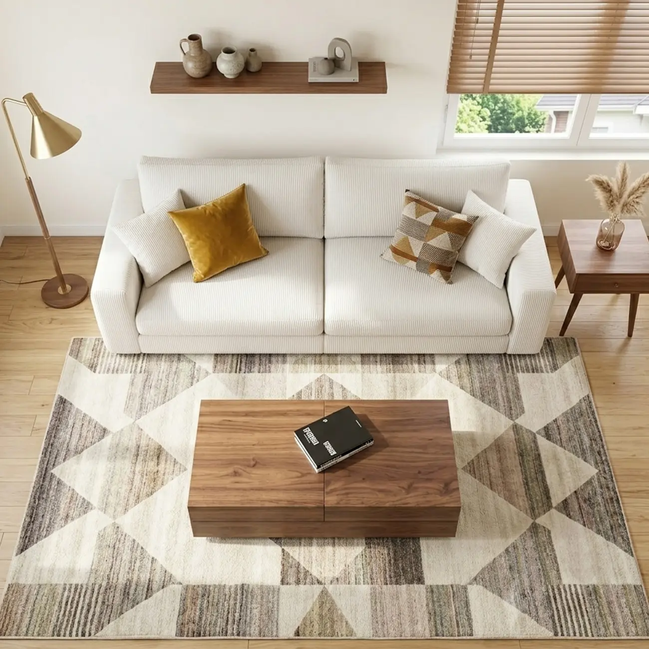 Mid-Century Modern Walnut Color Expandable Storage Coffee Table Image - 4 | homeyfad