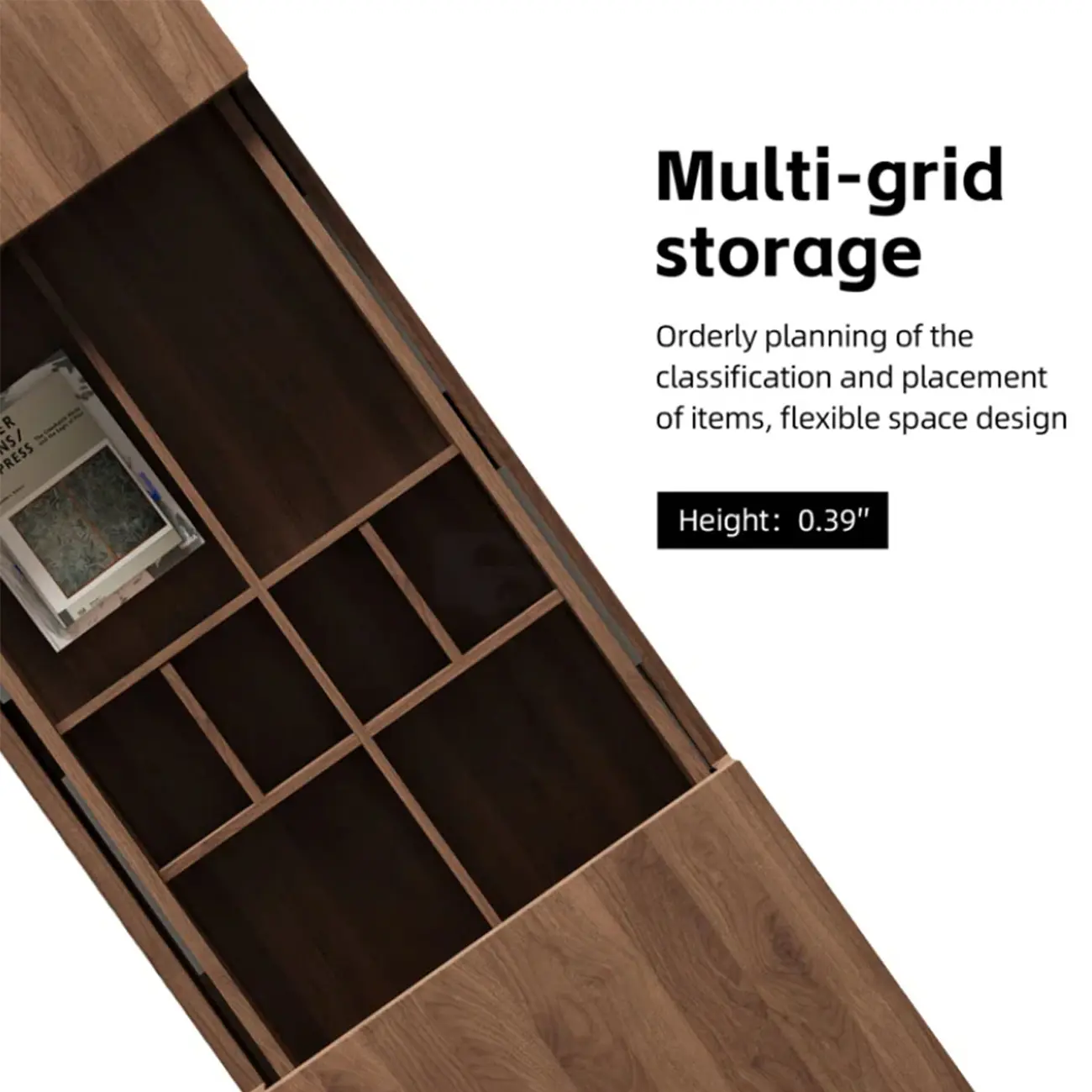 Mid-Century Modern Walnut Color Expandable Storage Coffee Table Image - 6 | homeyfad