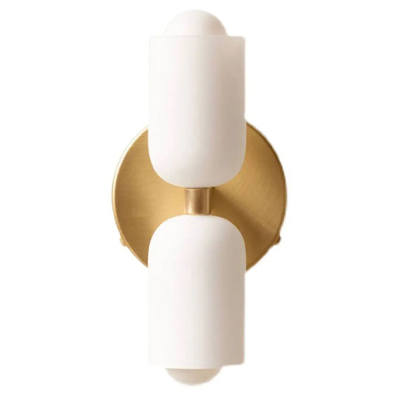 Modern 2-Light White Glass Up Down Wall Sconce Image - 5 | homeyfad