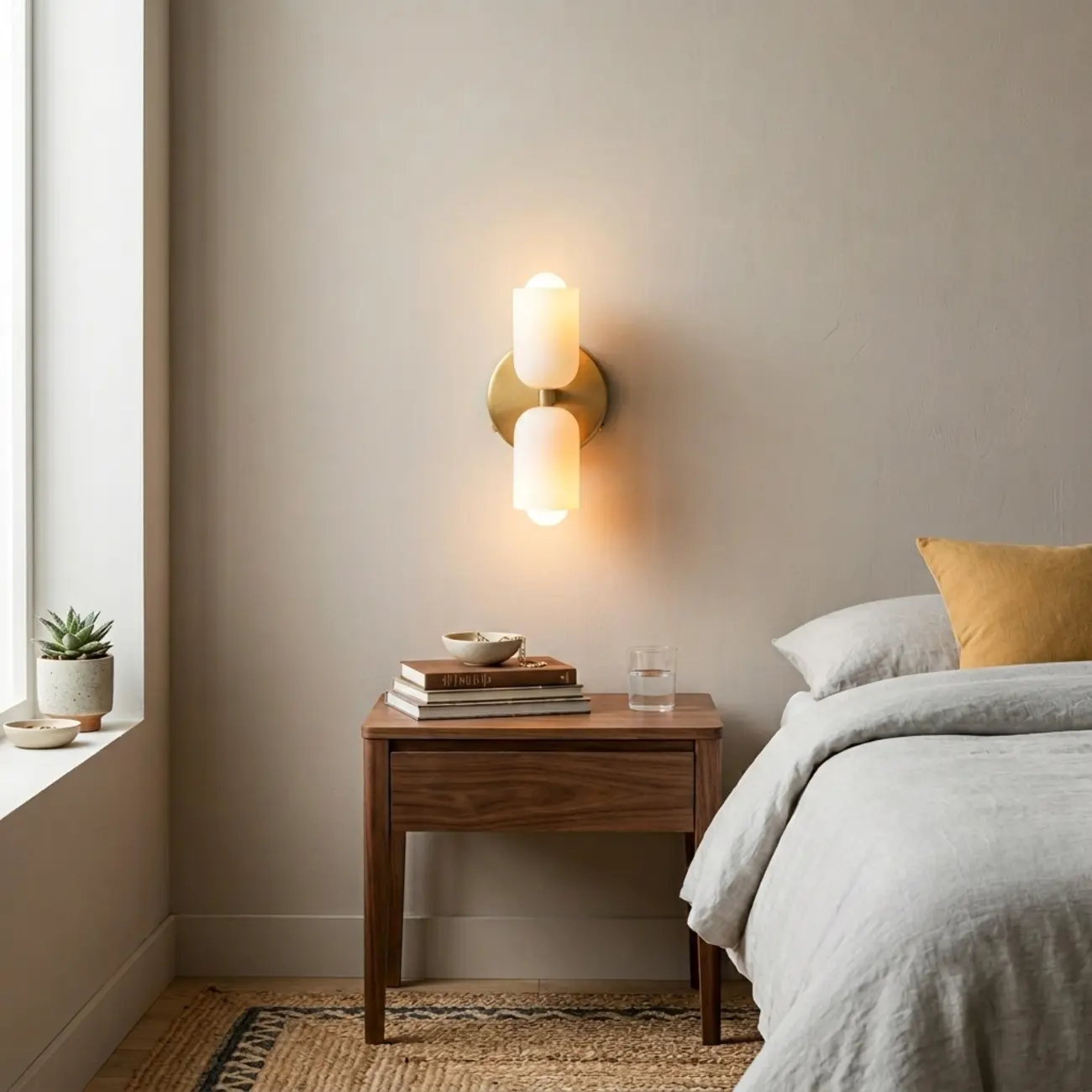 Modern 2-Light White Glass Up Down Wall Sconce Image - 4 | homeyfad