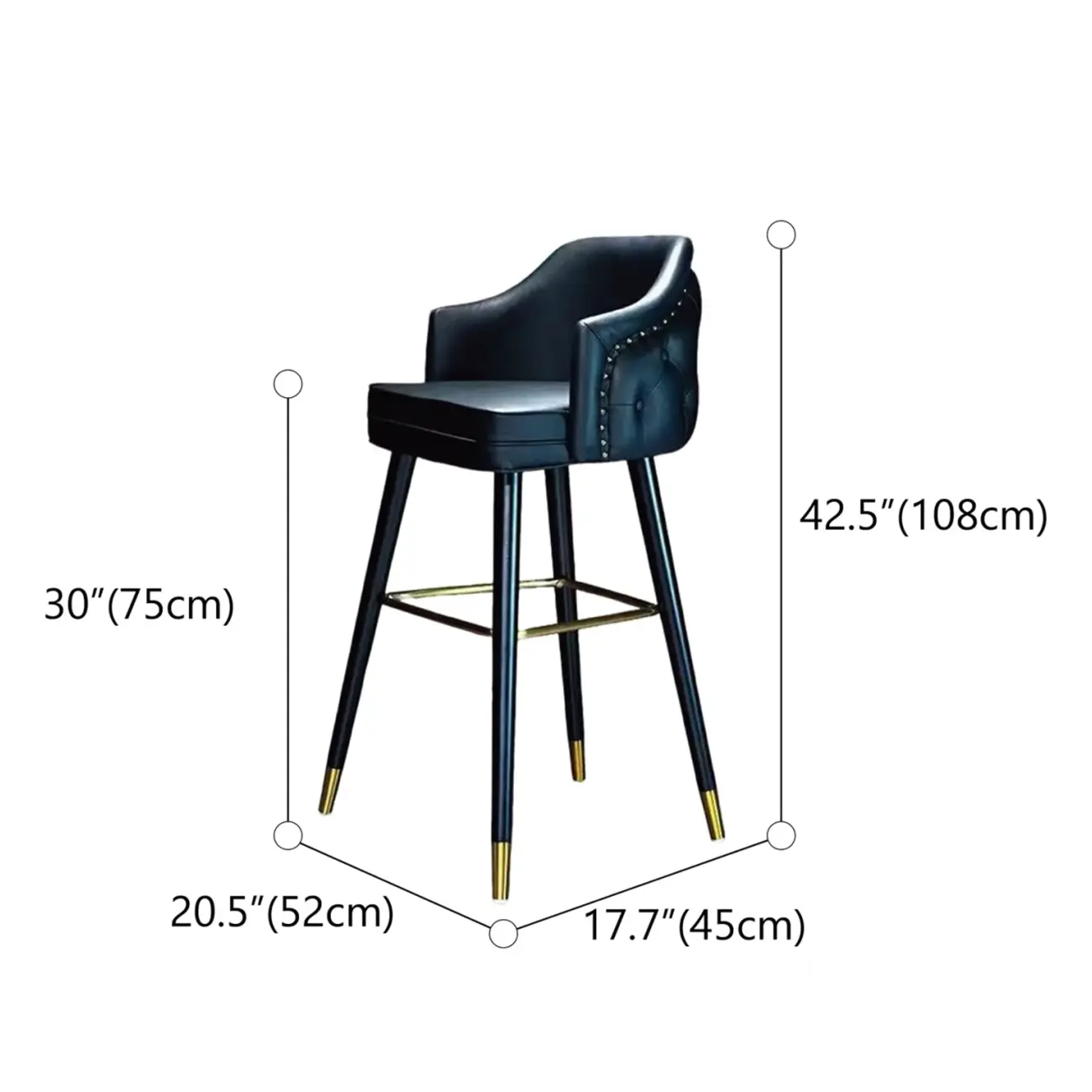 Mid-century Modern Upholstered Tufted Back Tuxedo Counter Stools Image - 21 | homeyfad