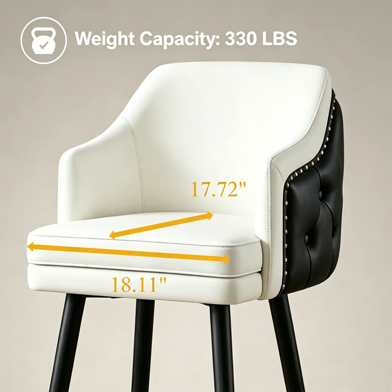 Mid-century Modern Upholstered Tufted Back Tuxedo Counter Stools Image - 7 | homeyfad
