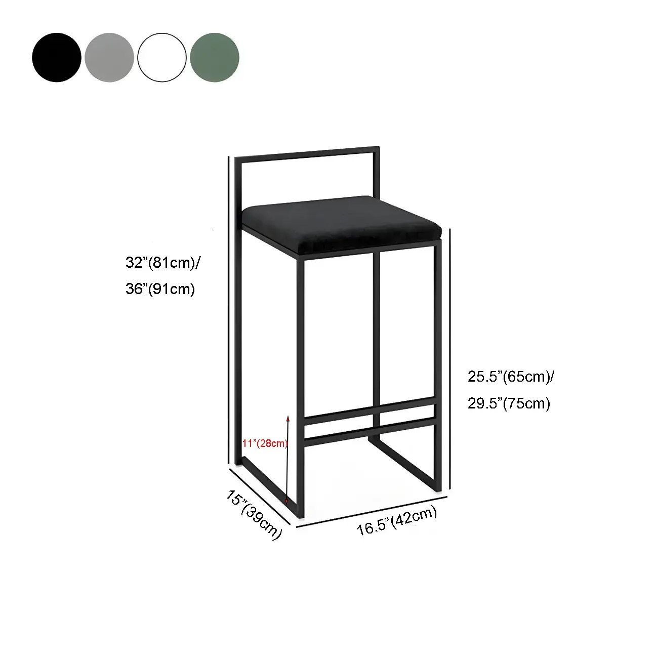 Counter Stools with Soft Seat for Kitchen #size | homeyfad