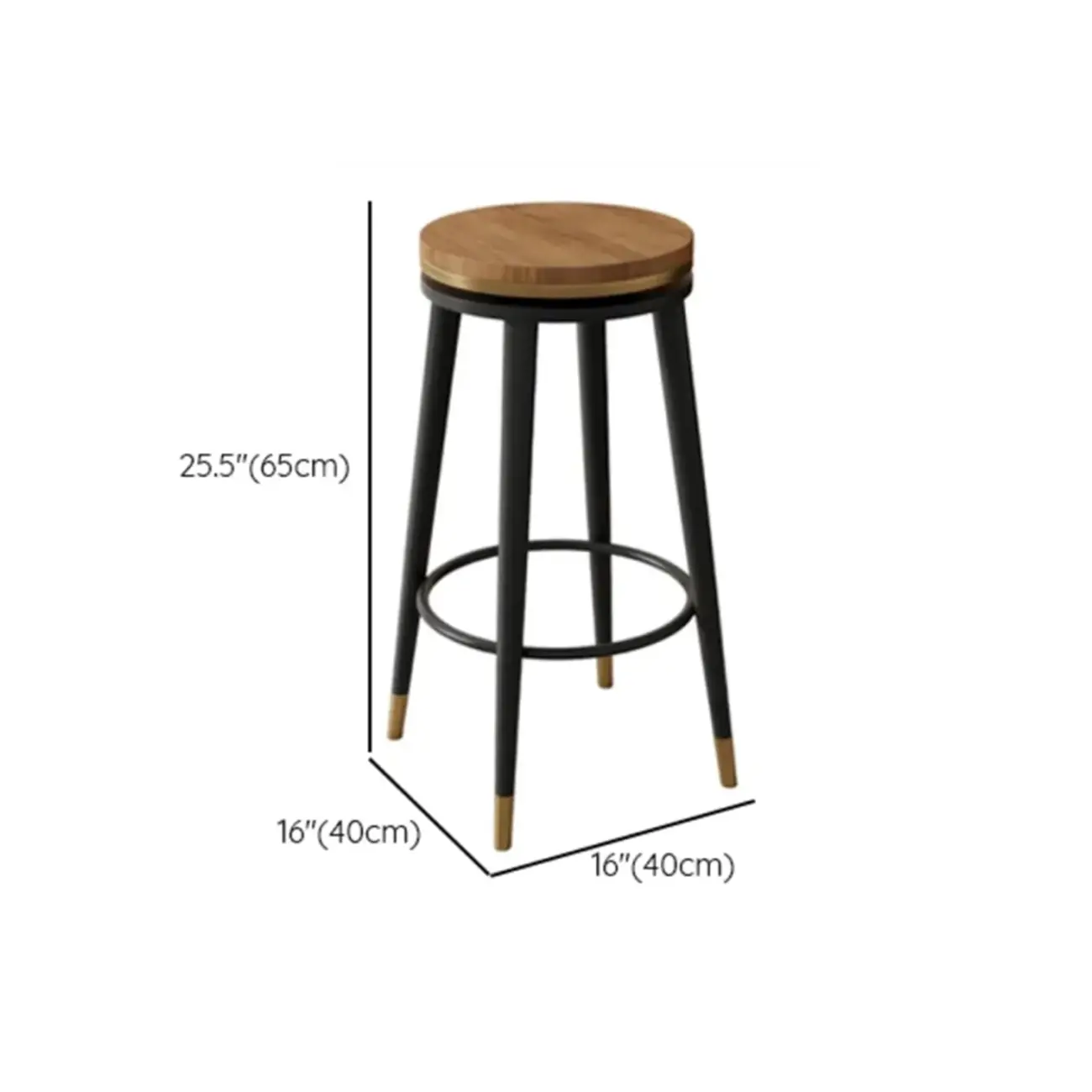 25.5" Modern Counter Height Metal Swivel Bar Stool Image - 12 | homeyfad