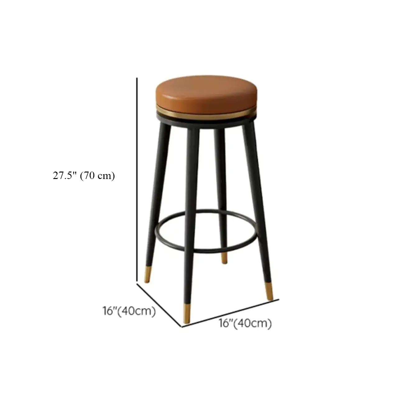 25.5" Modern Counter Height Metal Swivel Bar Stool Image - 13 | homeyfad