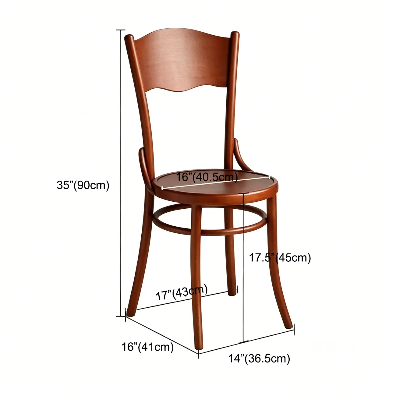 Mid-Century Modern Round Wood Dining Chair #size | homeyfad