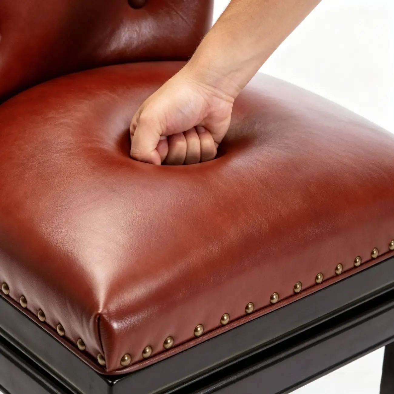 Solid Wood Genuine Leather Swivel Bar Stool Image - 7 | homeyfad