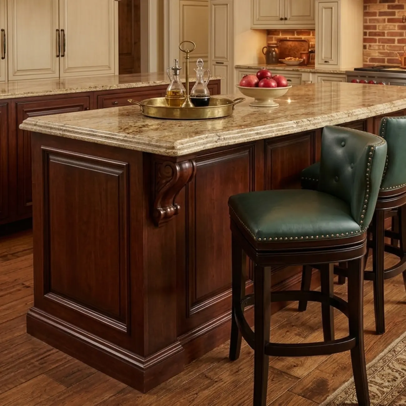 Solid Wood Genuine Leather Swivel Bar Stool Image - 10 | homeyfad