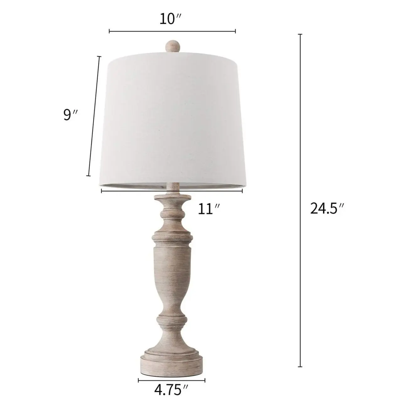 Vintage Farmhouse Touch Control Table Lamp with Fabric Shade Image - 7 | homeyfad