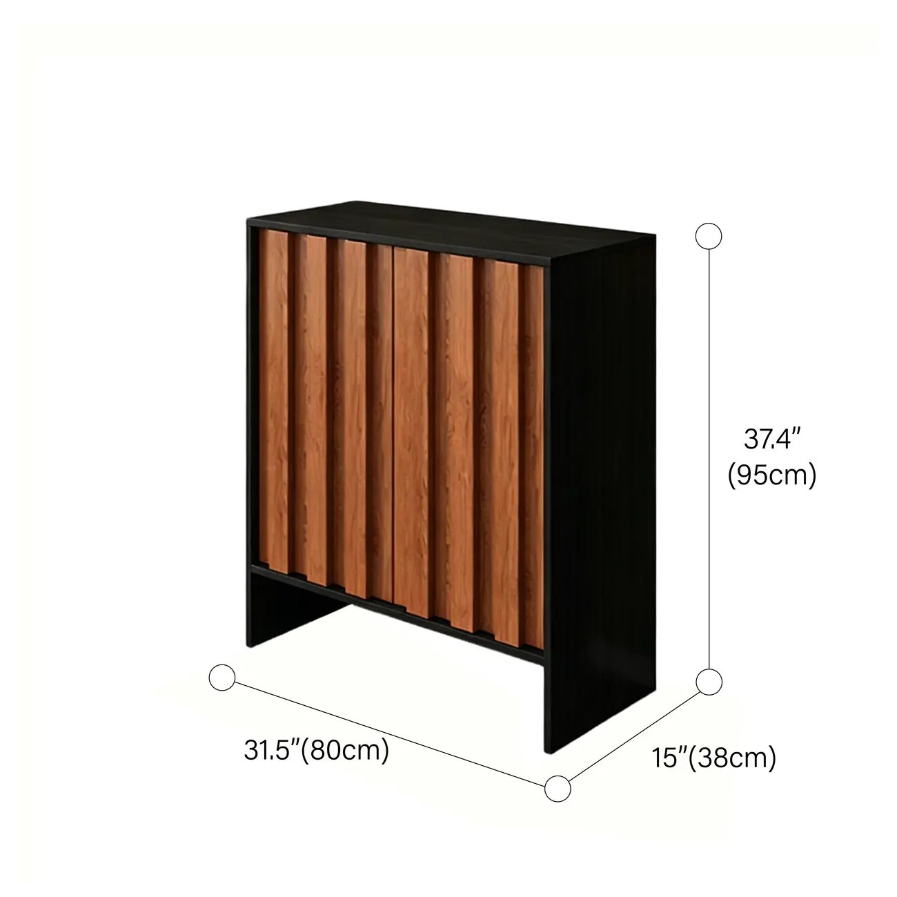 Multi-functional Fluted Storage Cabinet With Adjustable Shelves #size | homeyfad