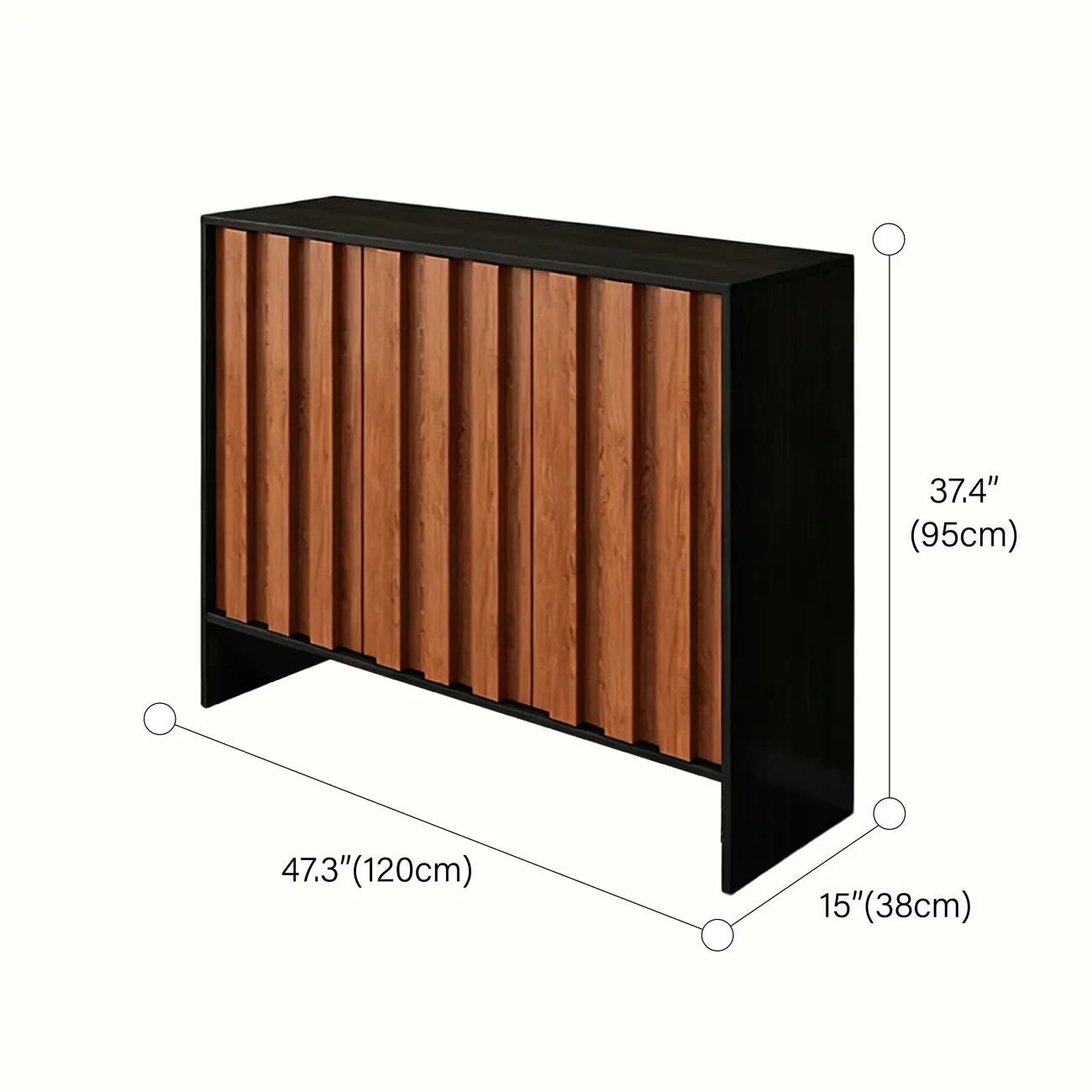 Multi-functional Fluted Storage Cabinet With Adjustable Shelves Image - 10 | homeyfad