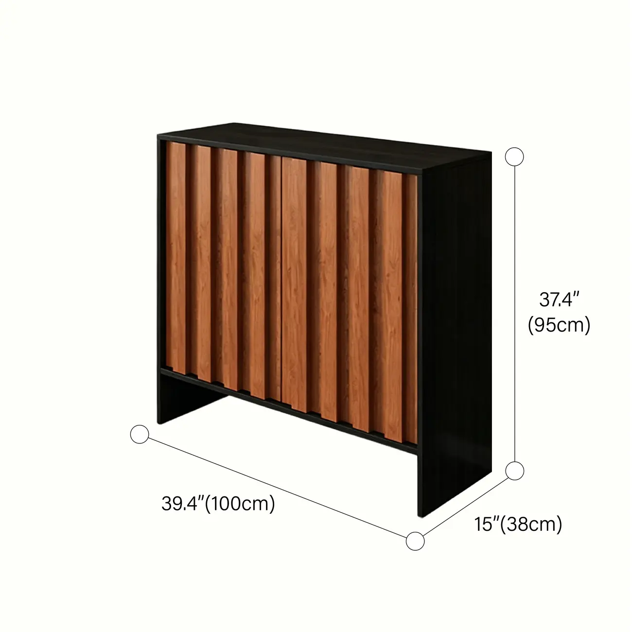 Multi-functional Fluted Storage Cabinet With Adjustable Shelves Image - 11 | homeyfad