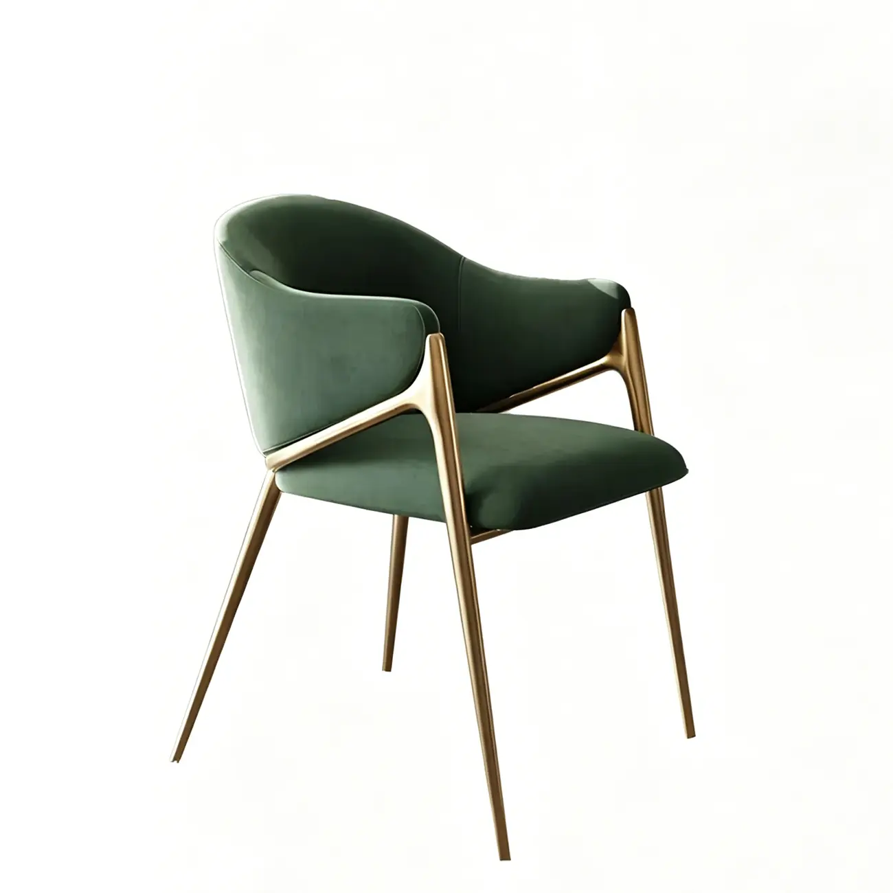 Contemporary Boucle Upholstered Dining Chair With Gold Finish Image - 16 | homeyfad