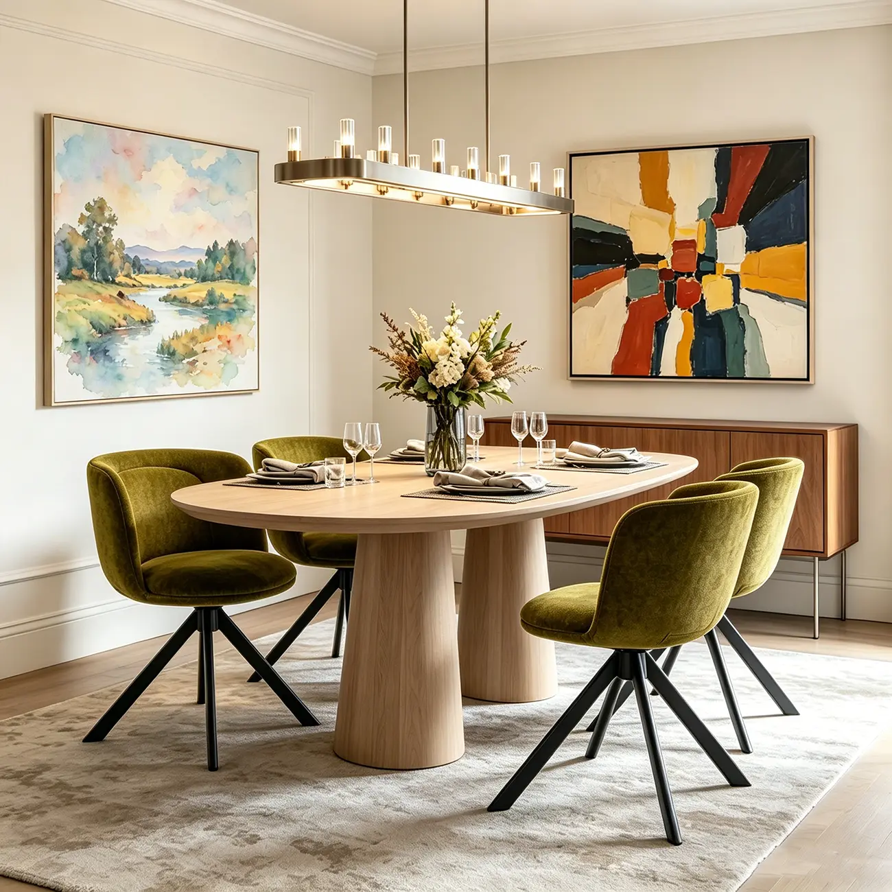 Modern Low Back Chenille Fabric Swivel Dining Chairs Set of 2 Image - 3 | homeyfad