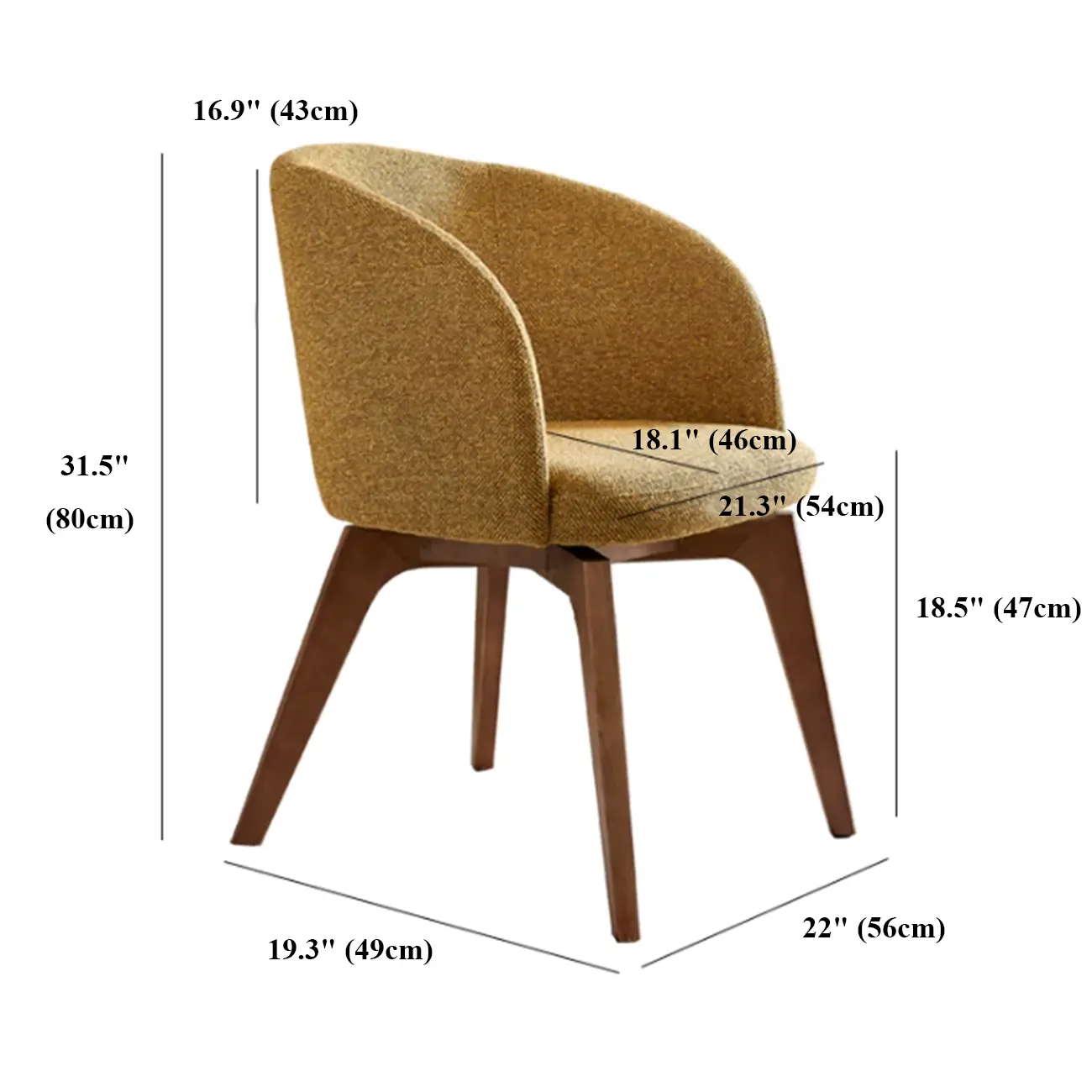 French Country Linen Upholstered Swivel Barrel Dining Chair #size | homeyfad