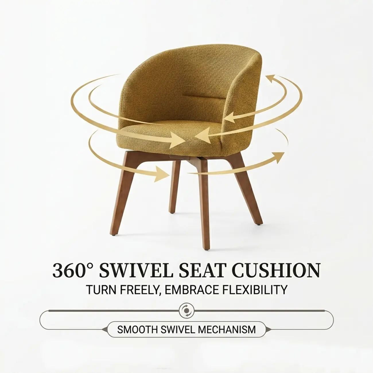 French Country Linen Upholstered Swivel Barrel Dining Chair Image - 6 | homeyfad