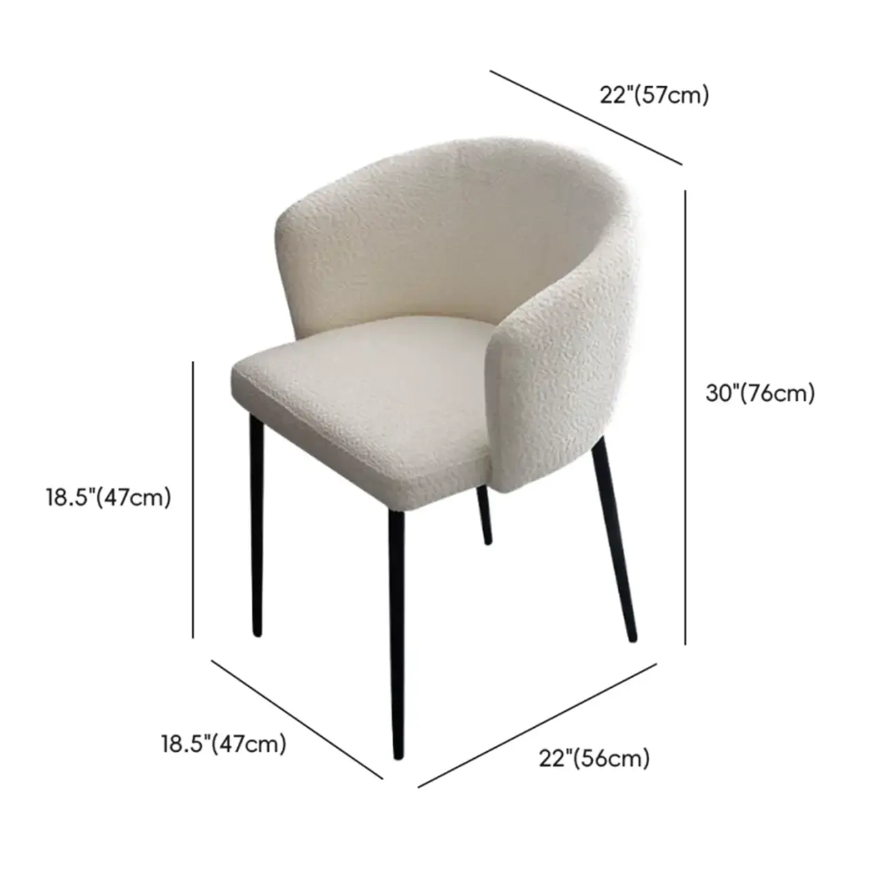 Modern Chenille Upholstered Curved Back Dining Chair Image - 15 | homeyfad