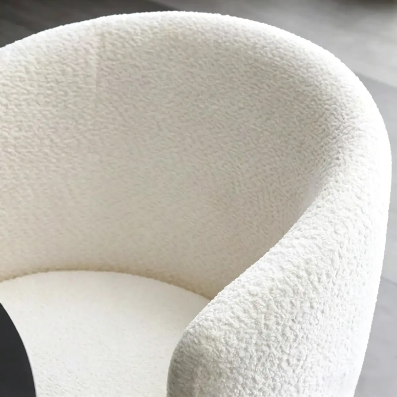 Modern Chenille Upholstered Curved Back Dining Chair Image - 13 | homeyfad