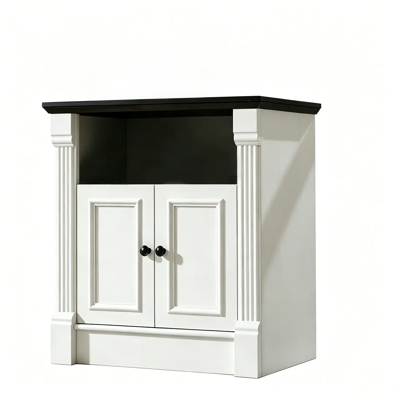 Modern Farmhouse 2-door Wooden End Table With Storage Image - 8 | homeyfad