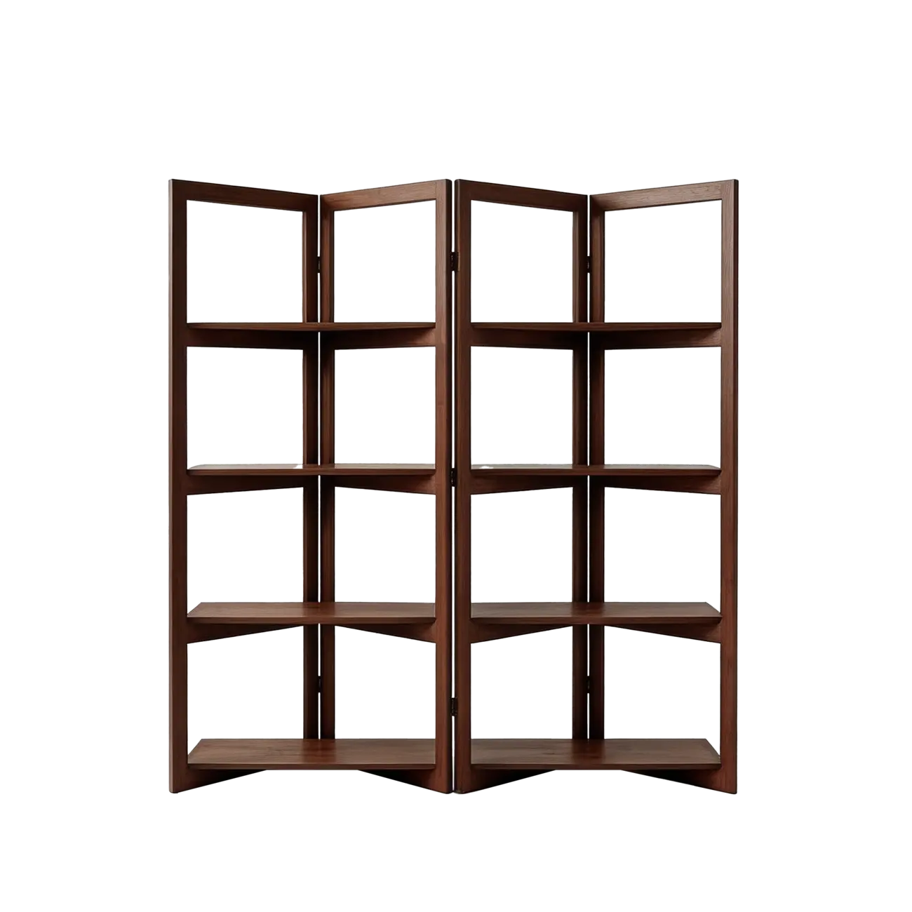 Solid Wood Folding Open Shelf Room Divider Bookcase Image - 14 | homeyfad