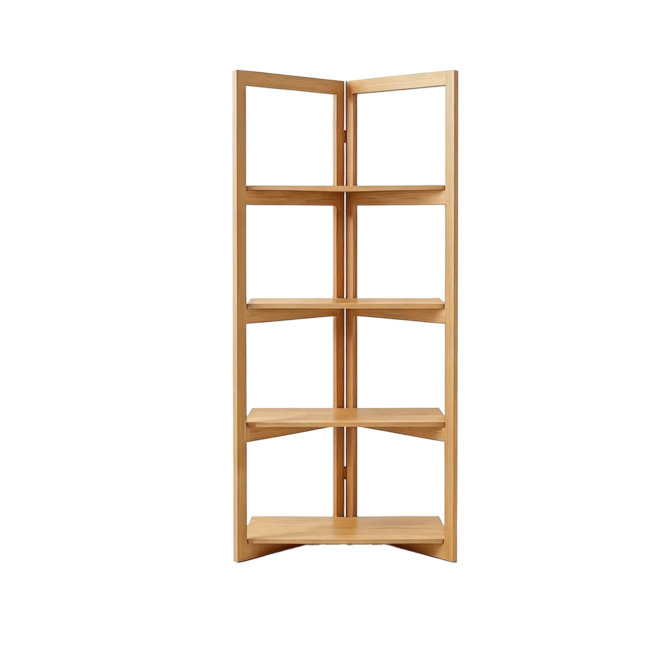 Solid Wood Folding Open Shelf Room Divider Bookcase Image - 16 | homeyfad