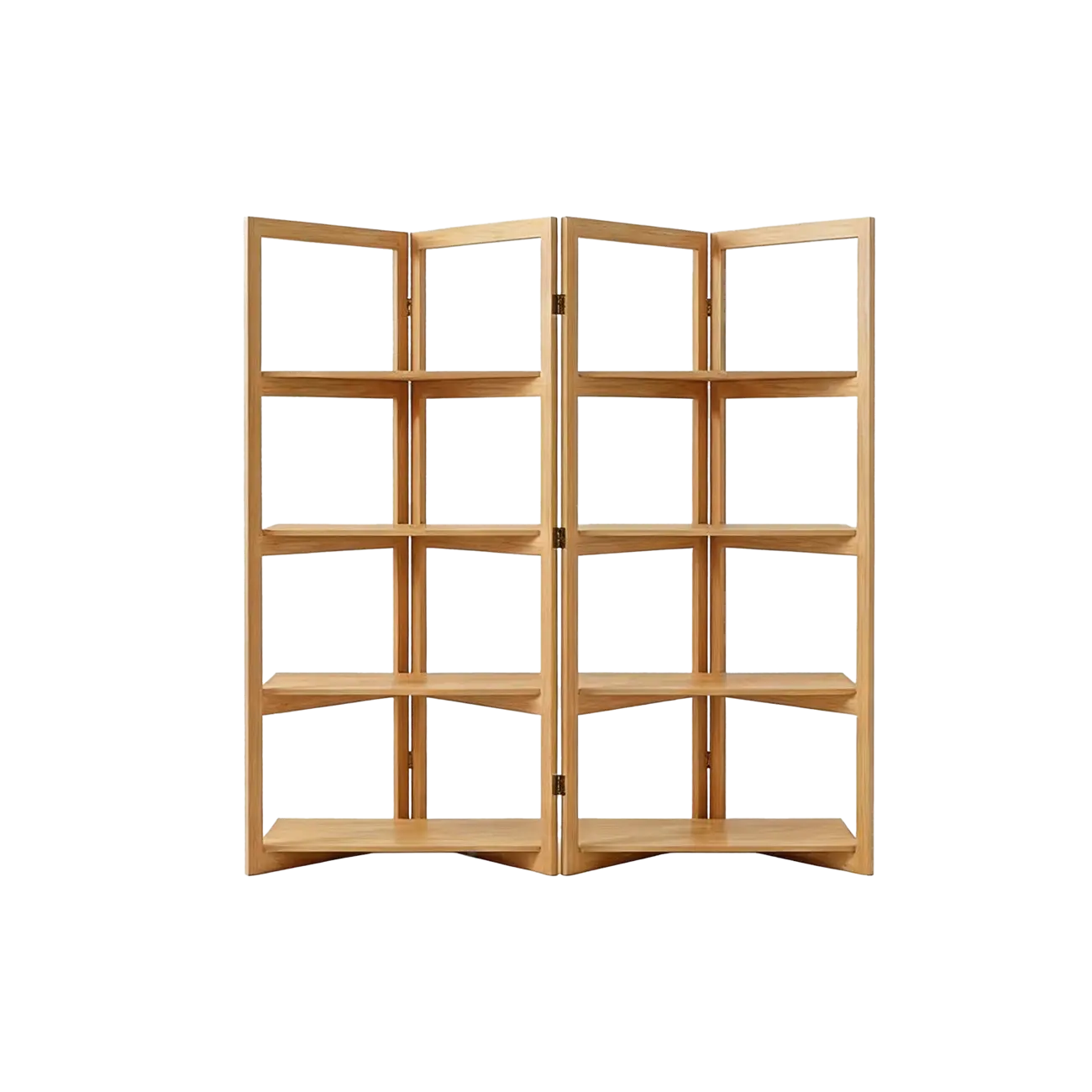 Solid Wood Folding Open Shelf Room Divider Bookcase Image - 17 | homeyfad