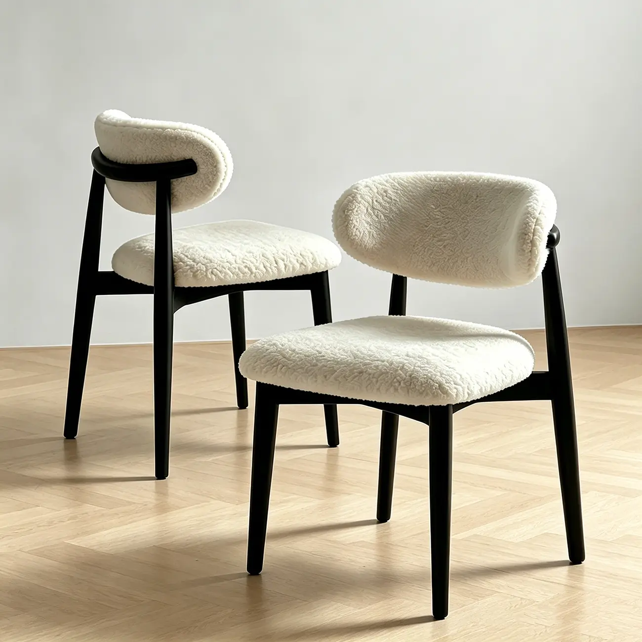 Vintage Chenille Low Back Armless Dining Chair Set of 2 Image - 11 | homeyfad