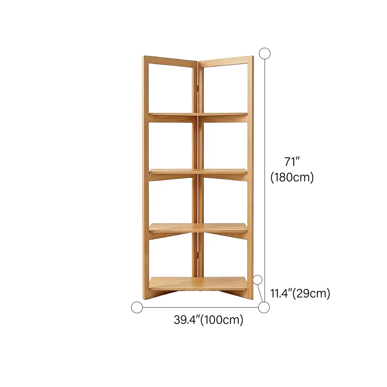 Solid Wood Folding Open Shelf Room Divider Bookcase Image - 19 | homeyfad