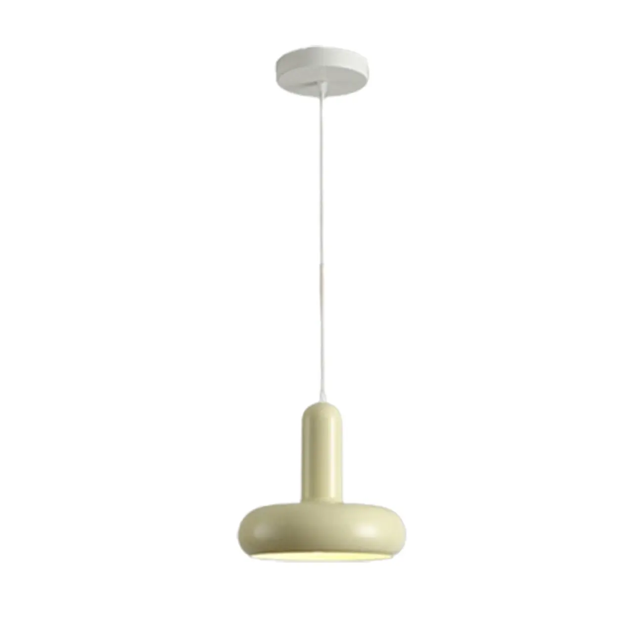 Modern Mini Beige Iron Round Cord Pendant Light | homeyfad