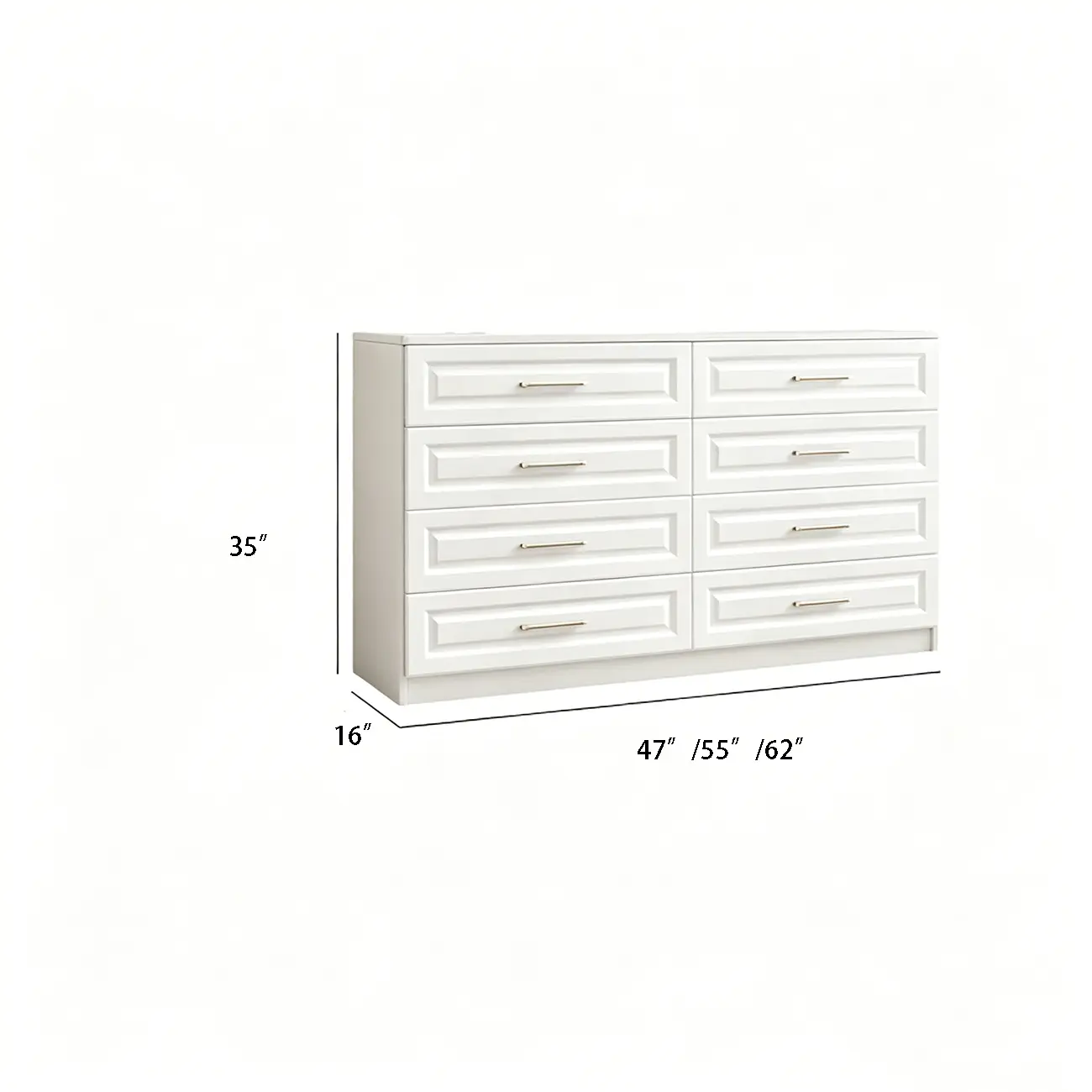 Modern Wood Gloss Surface Double Dresser for Bedroom Image - 18 | homeyfad
