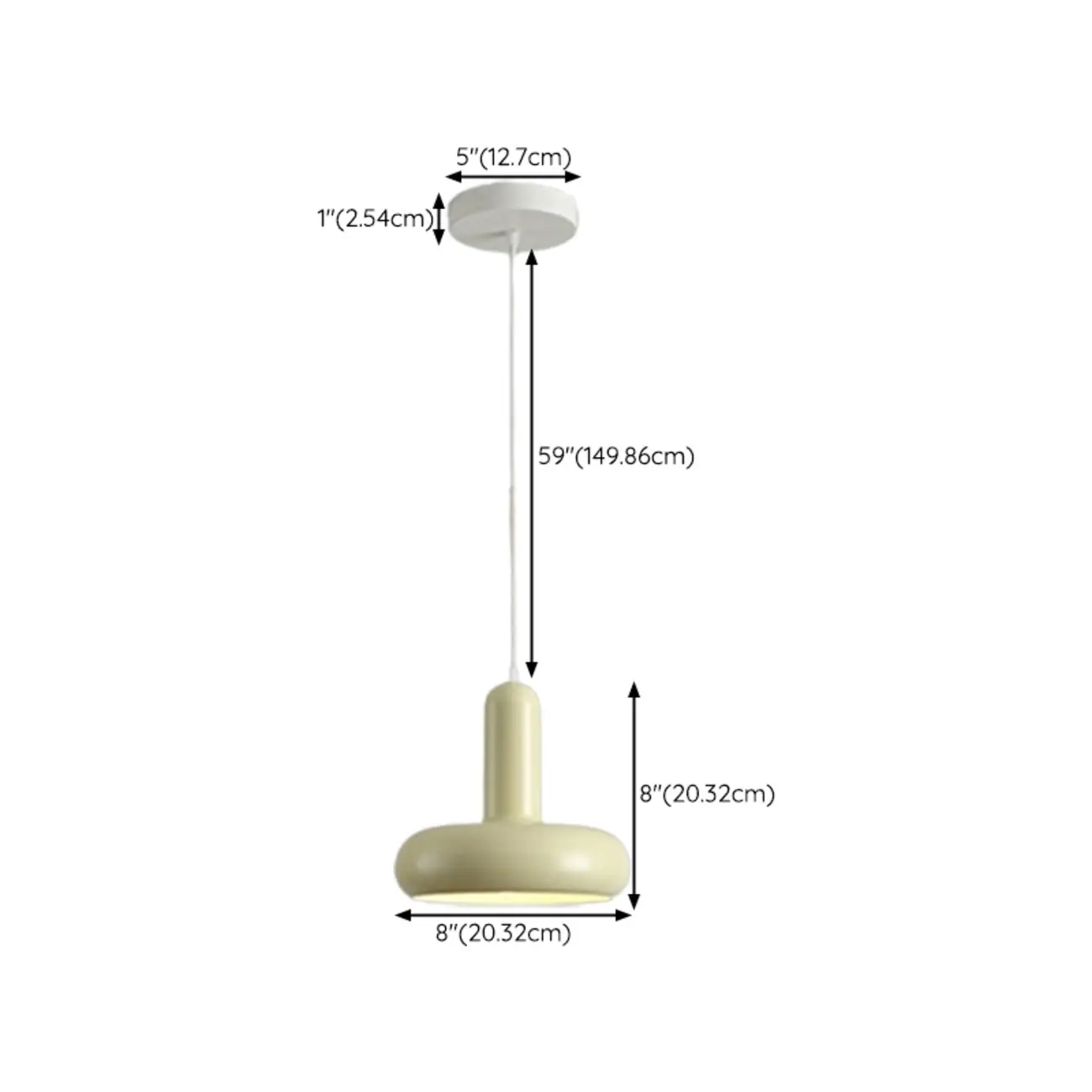 Modern Beige Metal Pendant Light Fixture for Kitchen Hanging  #size