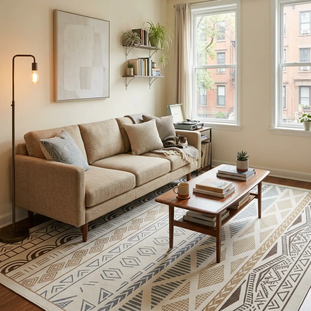Geometric Modern Machine Washable Area Rug With Non-slip Backing Image - 2 | homeyfad