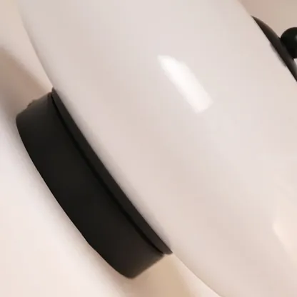 White Drum Glass Semi Flush Ceiling Light 3-Gear Dimming Image - 9