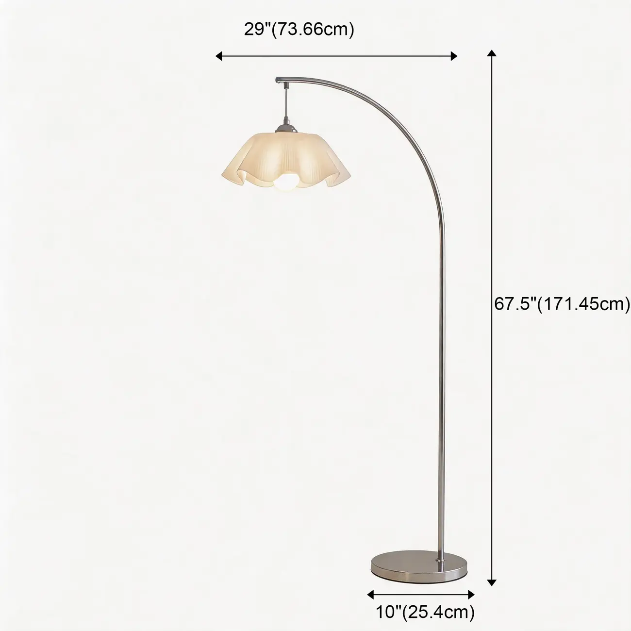 Modern Chrome White Flower Shade Arc Floor Lamp #size | homeyfad