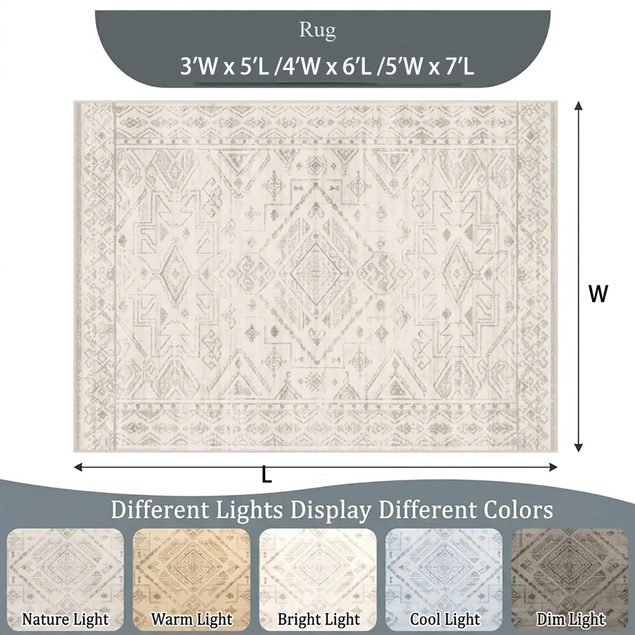 Modern Boho Faux Sherpa Machine Washable Rectangle Area Rug #size | homeyfad