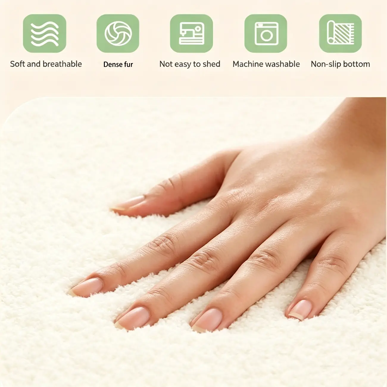Minimalist Rectangle Skin-friendly Geometric Textured Area Rug Image - 3 | homeyfad