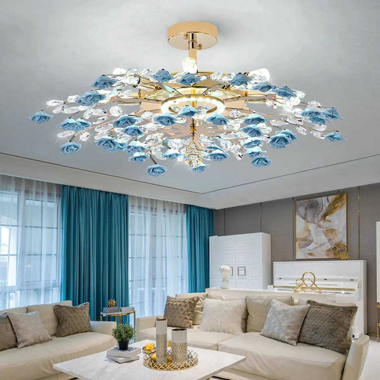 Modern Flower LED Flush Mount Ceiling Light for Bedroom | homeyfad