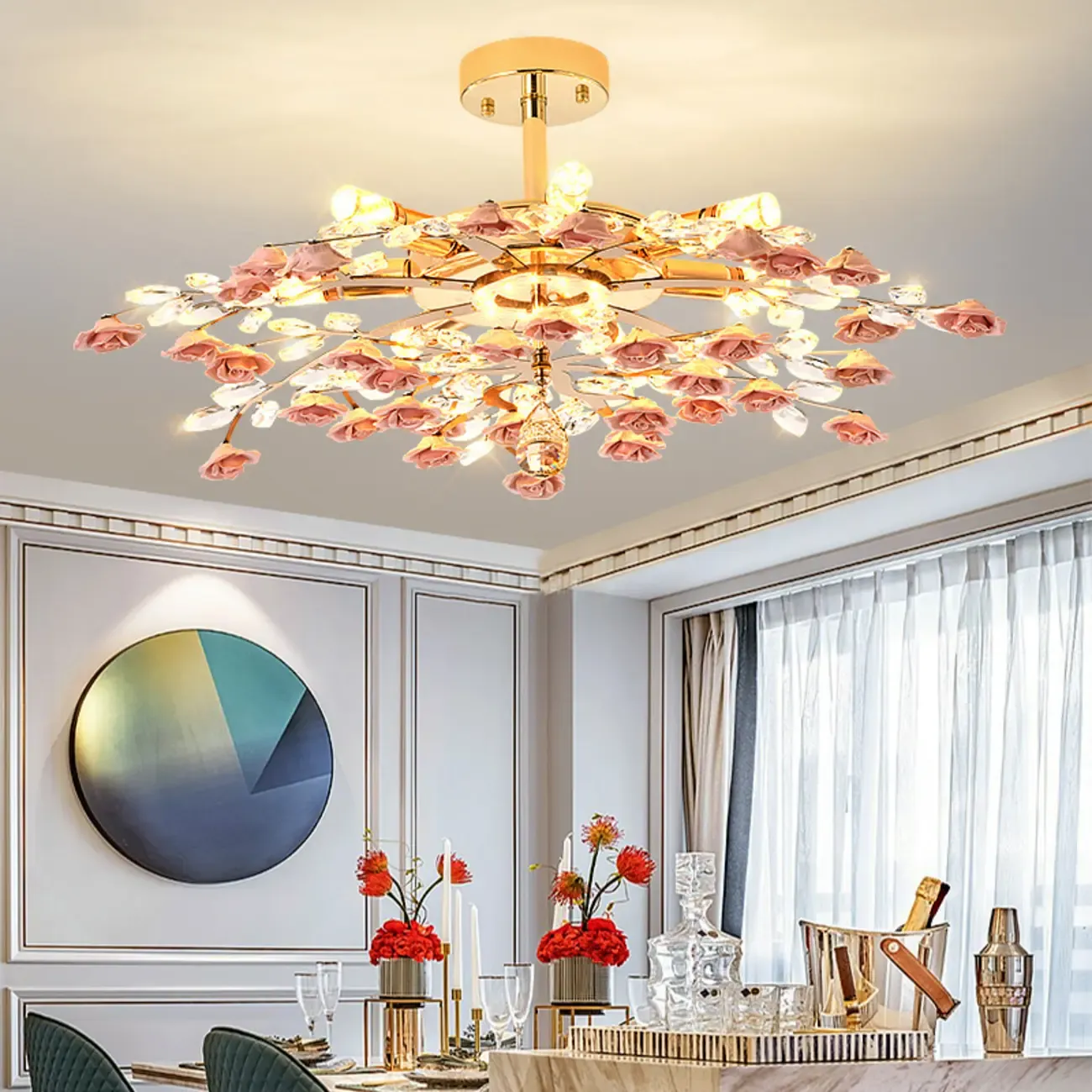 Modern Flower LED Flush Mount Ceiling Light for Bedroom