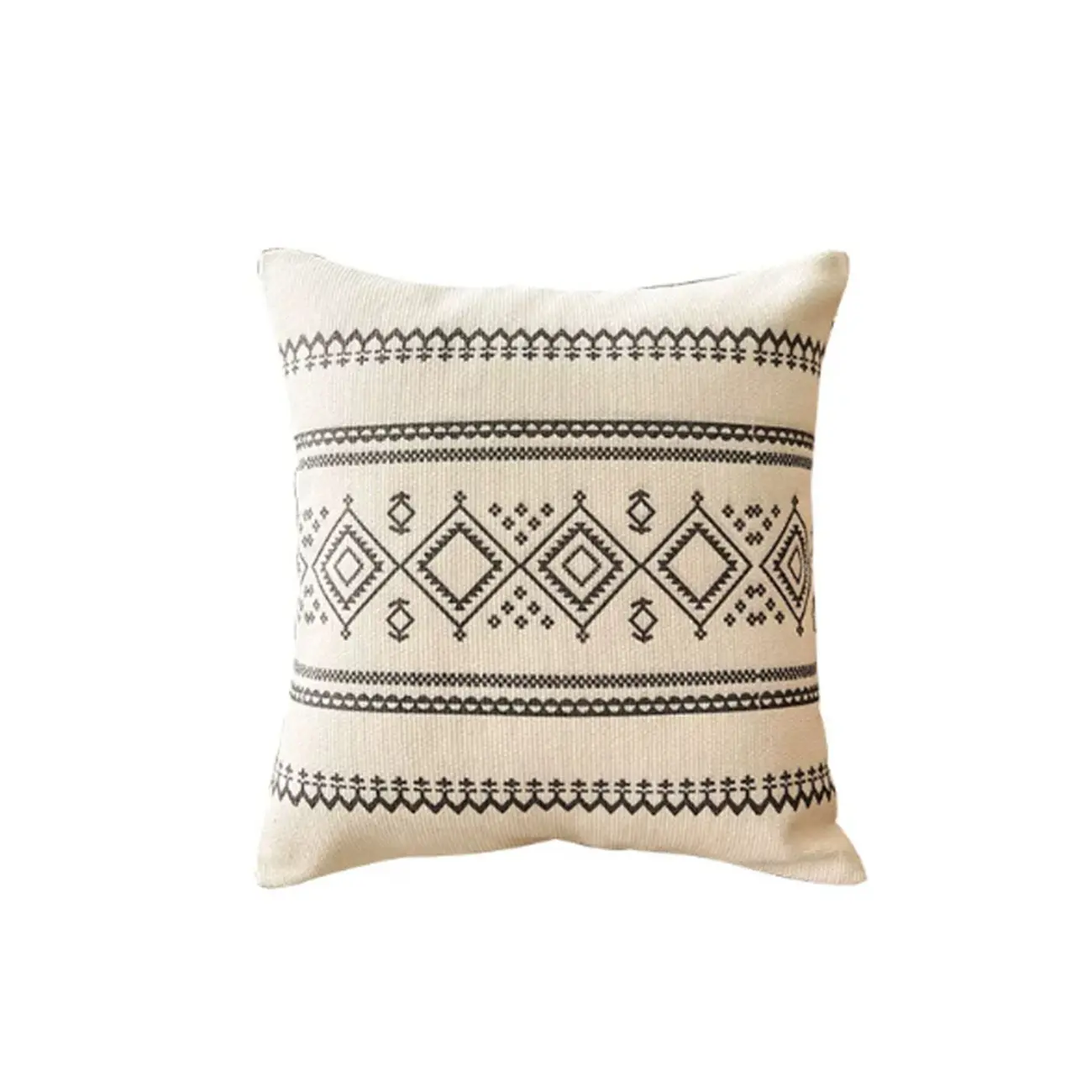 Bohemian Geometric Cotton Linen 18" Square Throw Pillow Image - 7 | homeyfad