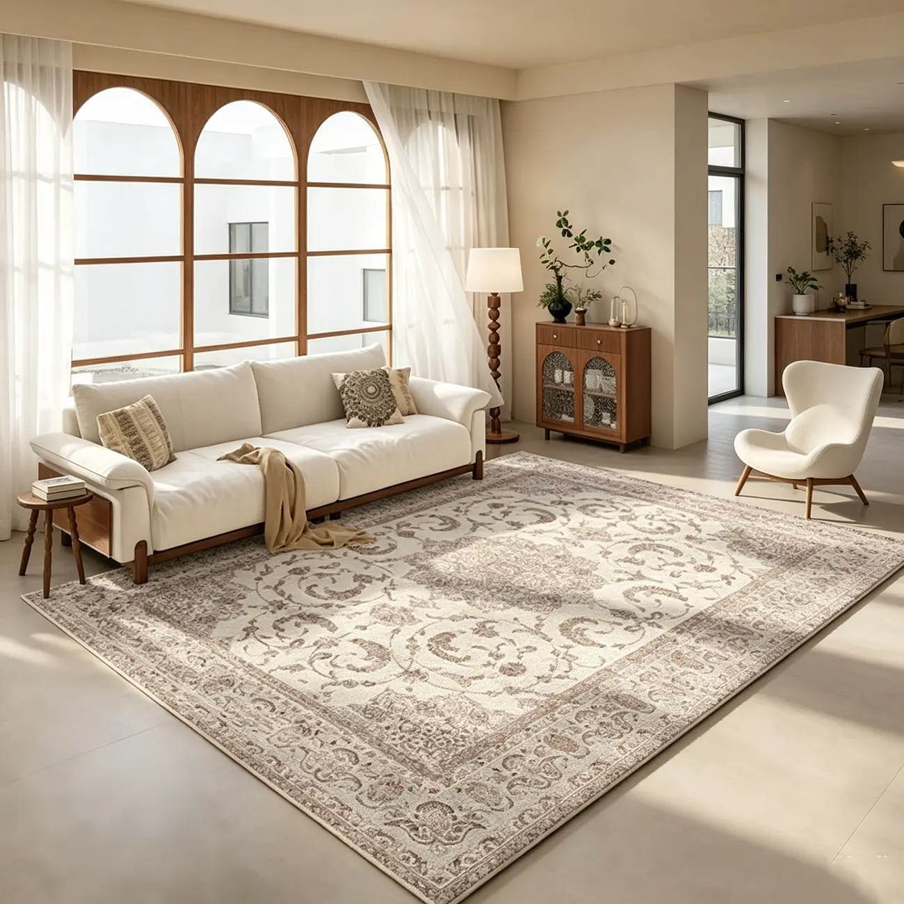 Modern Boho Faux Sherpa Machine Washable Rectangle Area Rug Image - 18 | homeyfad
