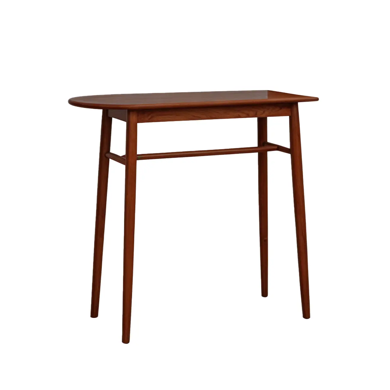 Mid-century Modern 43" Oval Solid Rubberwood Bar Table For Small Spaces Image - 11 | homeyfad