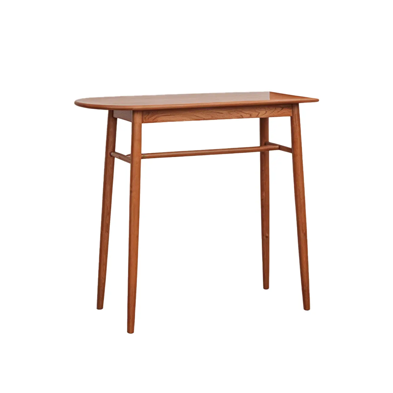 Mid-century Modern 43" Oval Solid Rubberwood Bar Table For Small Spaces Image - 12 | homeyfad