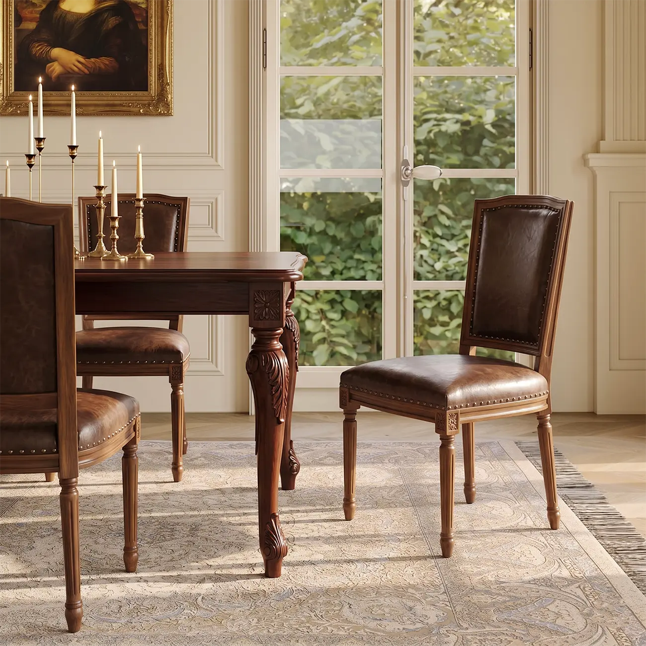 HomeyFad Faux Leather Bar Stools