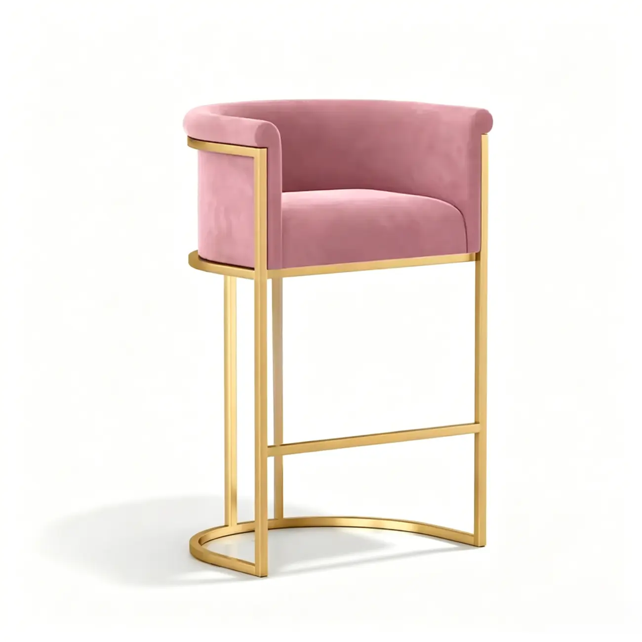 Glam Gold Sled Velvet Upholstered Bar Stool Image - 20 | homeyfad