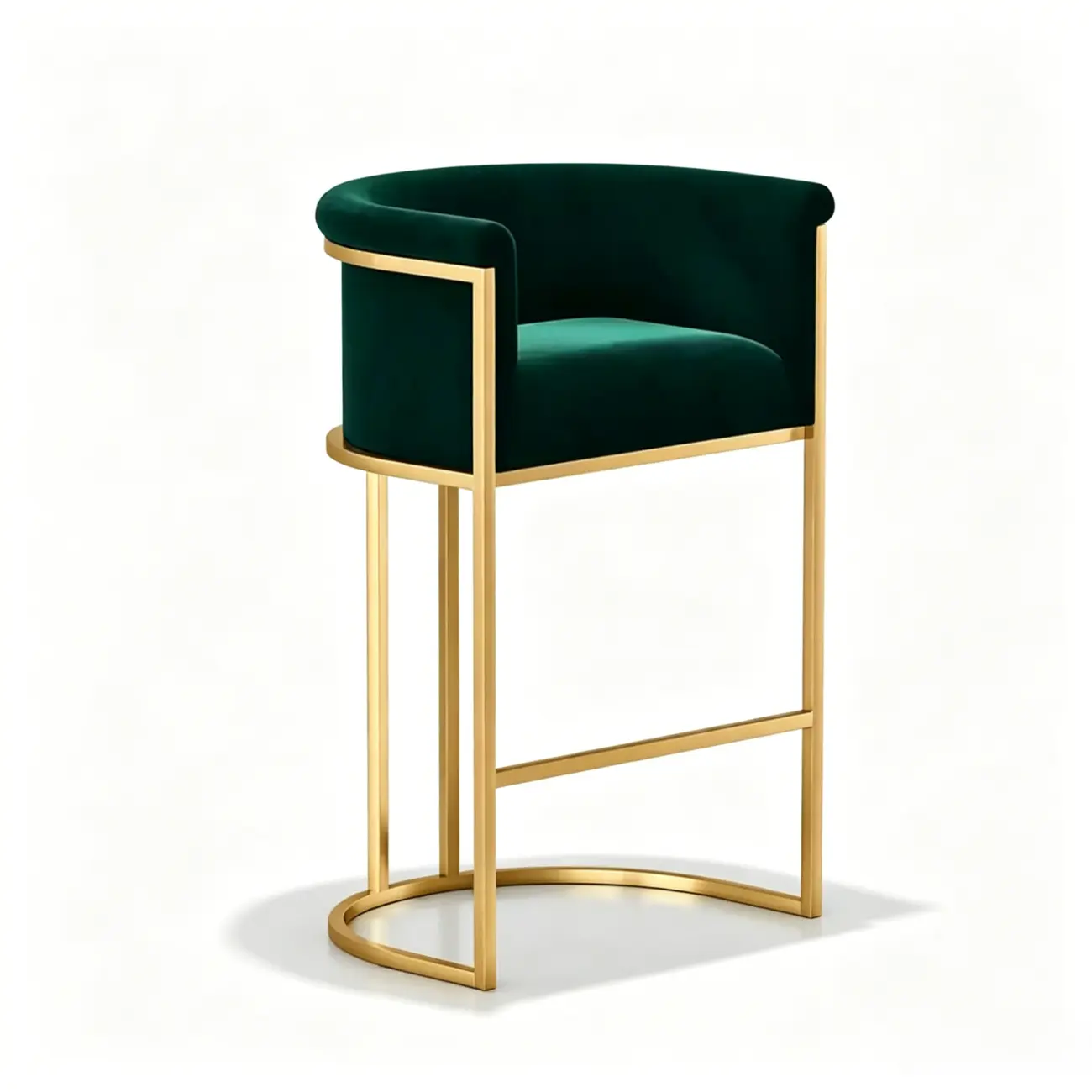Glam Gold Sled Velvet Upholstered Bar Stool Image - 21 | homeyfad
