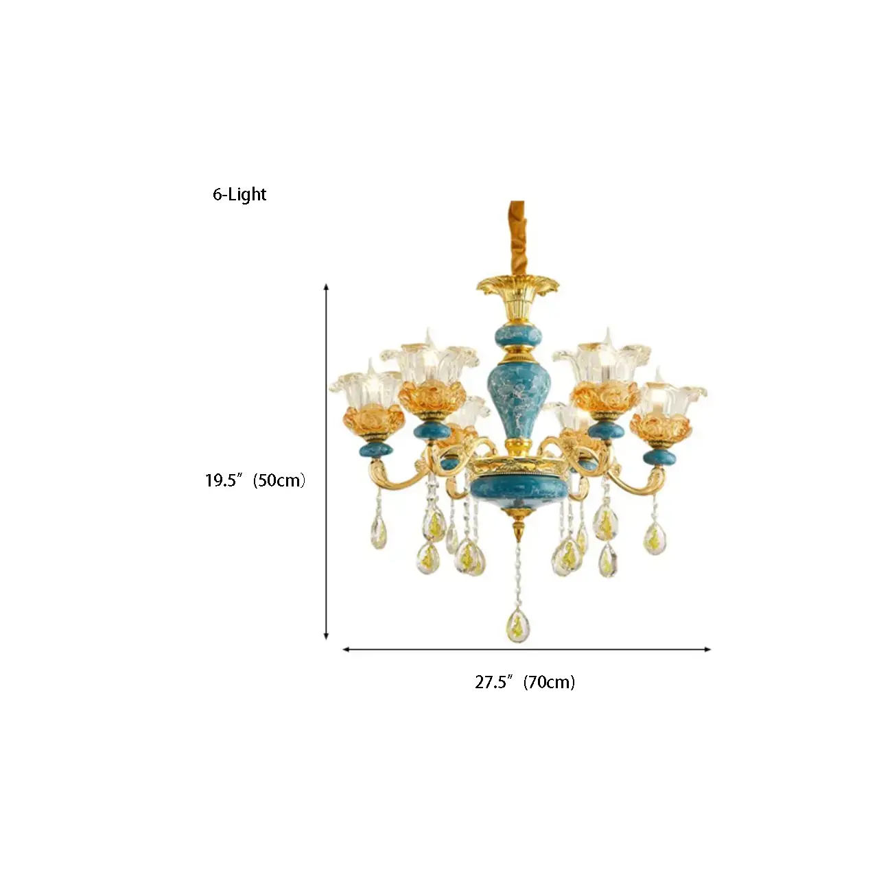 Large Luxury Brass Flower Shape Clear Glass Chandelier #size | homeyfad