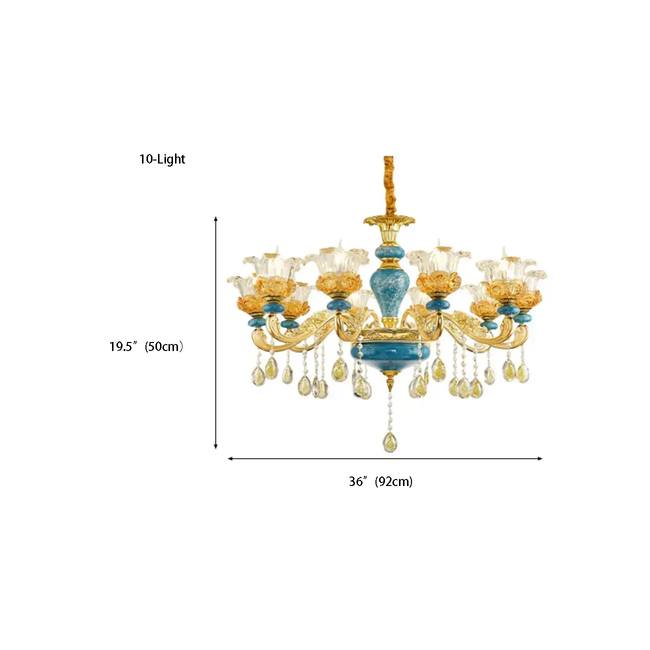 Large Luxury Brass Flower Shape Clear Glass Chandelier Image - 10 | homeyfad