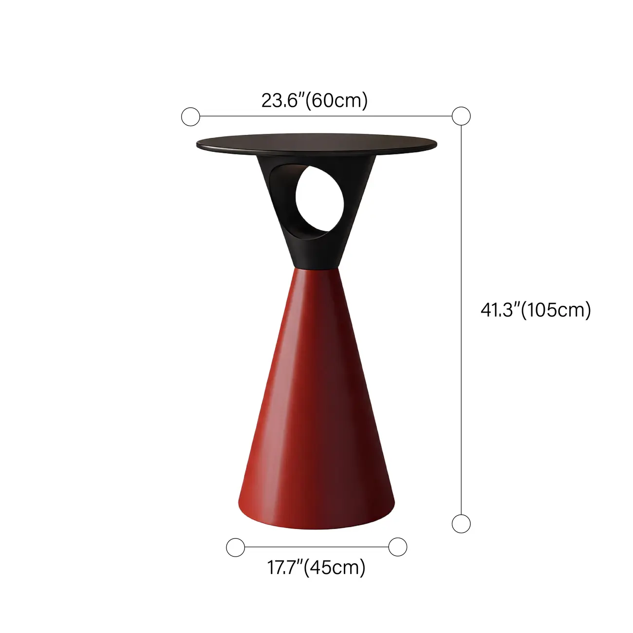 41.3" Modern Minimalist Round Metal Pedestal Bar Height Table #size | homeyfad
