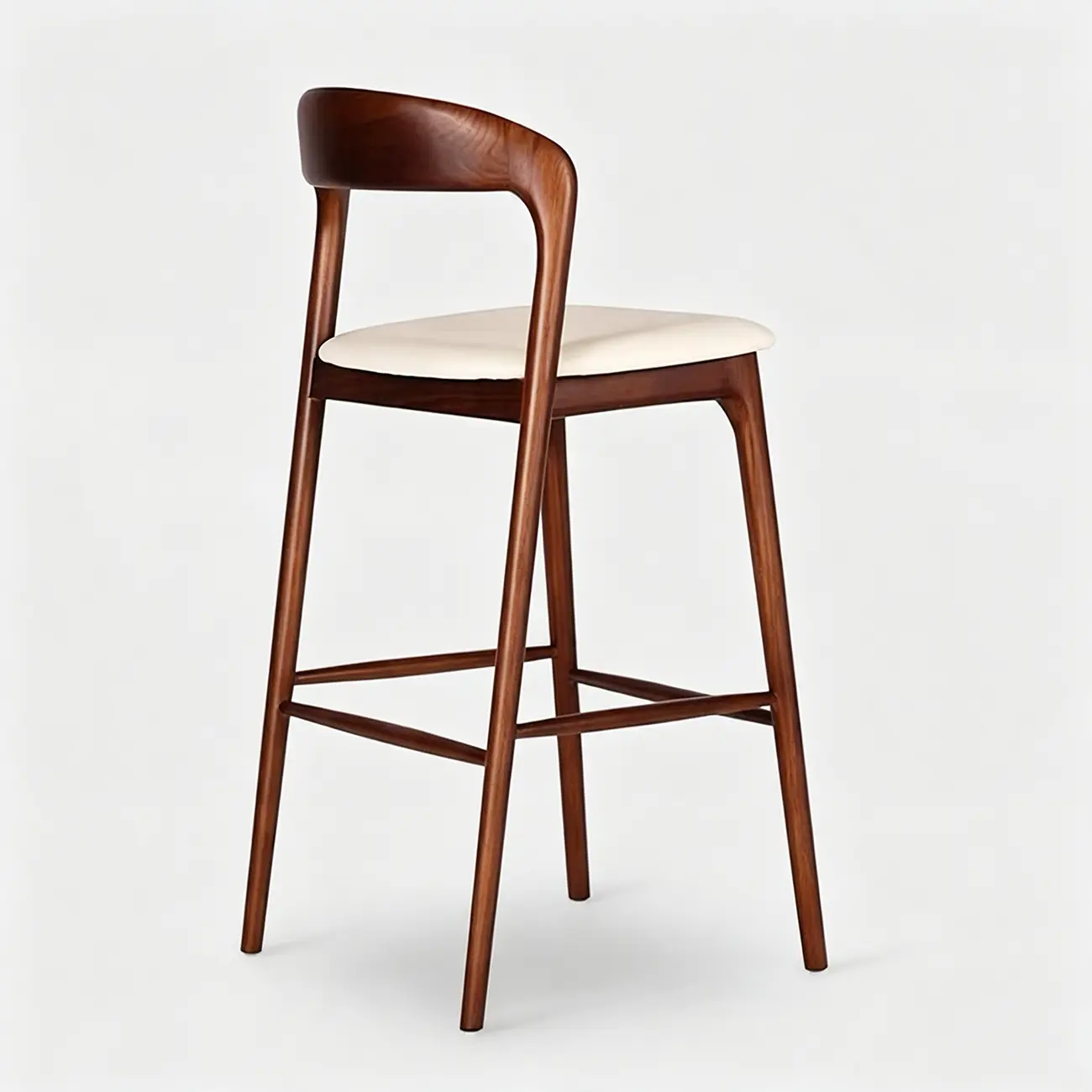 Counter Height Upholstered Armless Solid Wood Bar Stools Image - 7 | homeyfad