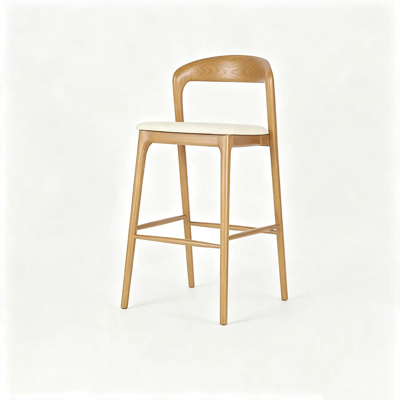 Counter Height Upholstered Armless Solid Wood Bar Stools Image - 8 | homeyfad
